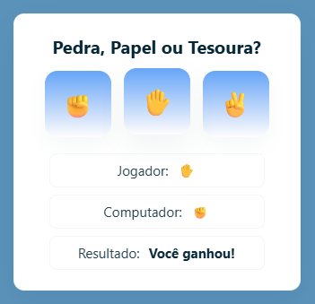 Captura de ecrã do jogo Pedra, Papel e Tesoura