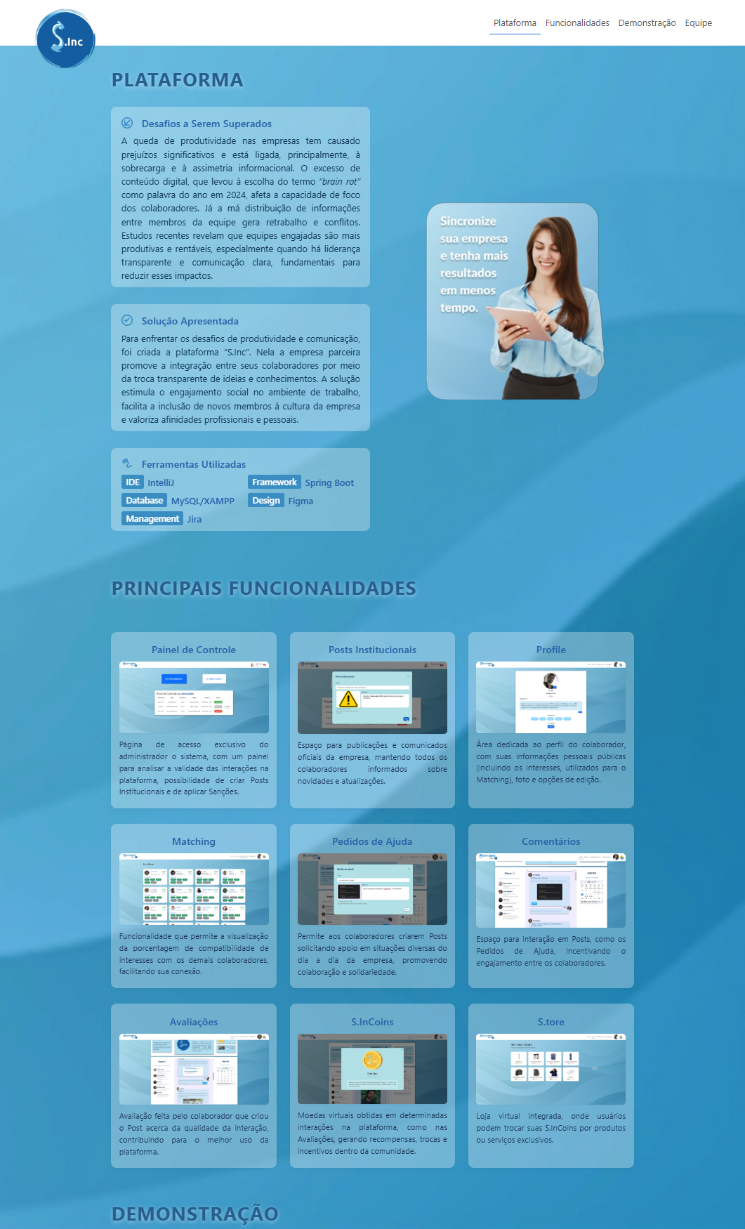 S.Inc MVP screenshot