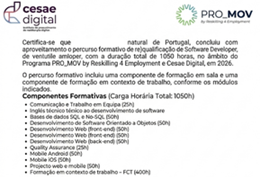 Certificação CESAE Software Developer